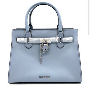 Michael Kors Hamilton Medium Satchel Purse - Light Blue
